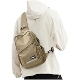 SEAFEW Khaki Sling Bag for Men women, Small Anti Theft One Strap Motorcycle Backpack, Mini Sling Tactical Chest Bag Daypack Crossbody Sling Backpacks for Casual Travel Hiking Gym Outdoor Sports