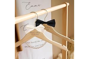 Personalized Wedding Hanger, Custom Engraved Wooden Hanger for Bride Bridesmaid Groomsman, Bridal Party Gift Wedding Dress Ha