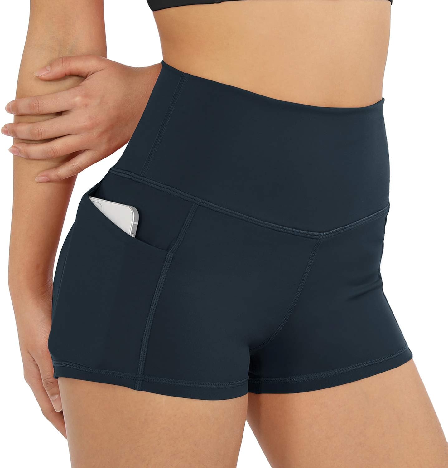 ODODOS Women's 5"/2.5"/9" High Waist Bike Shorts with Pockets Workout Sports Athletic Running Biker Yoga Shorts: Clothing