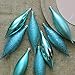 8ct Turquoise Blue Shatterproof 4-Finish Finial Drop Christmas Ornaments 5.5