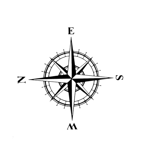 Custom Vinyl Compass Rose Decal Bumper Sticker, for