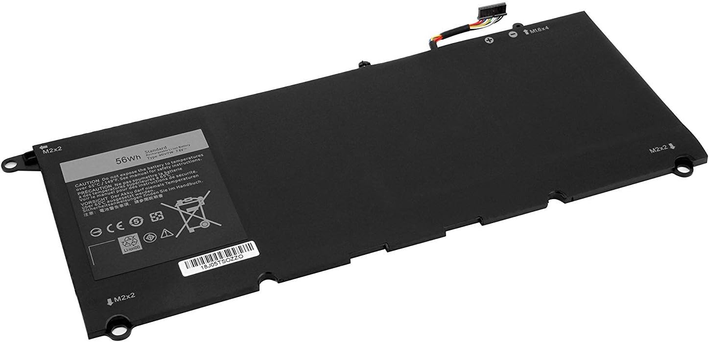 JD25G 90V7W JHXPY 5K9CP DIN02 090V7W 0DRRP RWT1R Laptop Battery Replacement for Dell XPS 13 XPS13 13D XPS13D 13-9343 13-9350 13D-9343 13D-9343-1808T 3708 XPS13-9350-D1608 D1508G D1708(7.6V 56Wh)