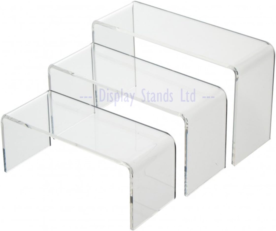 Large Clear Acrylic Display Plinths Retail Display Set of 3 (G140