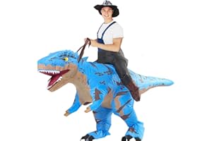 MXoSUM Inflatable Dinosaur Costumes for Adult T-REX Ride on Halloween Costume Funny Dino Blow up Costume