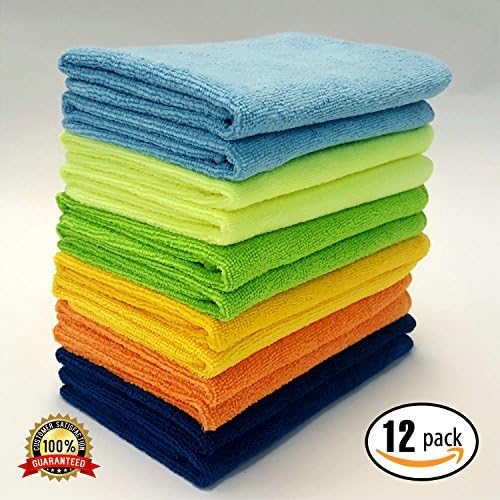 MaxLit- Microfiber Cleaning Cloth 12 PC Color Pack, 16 x 16 in.
