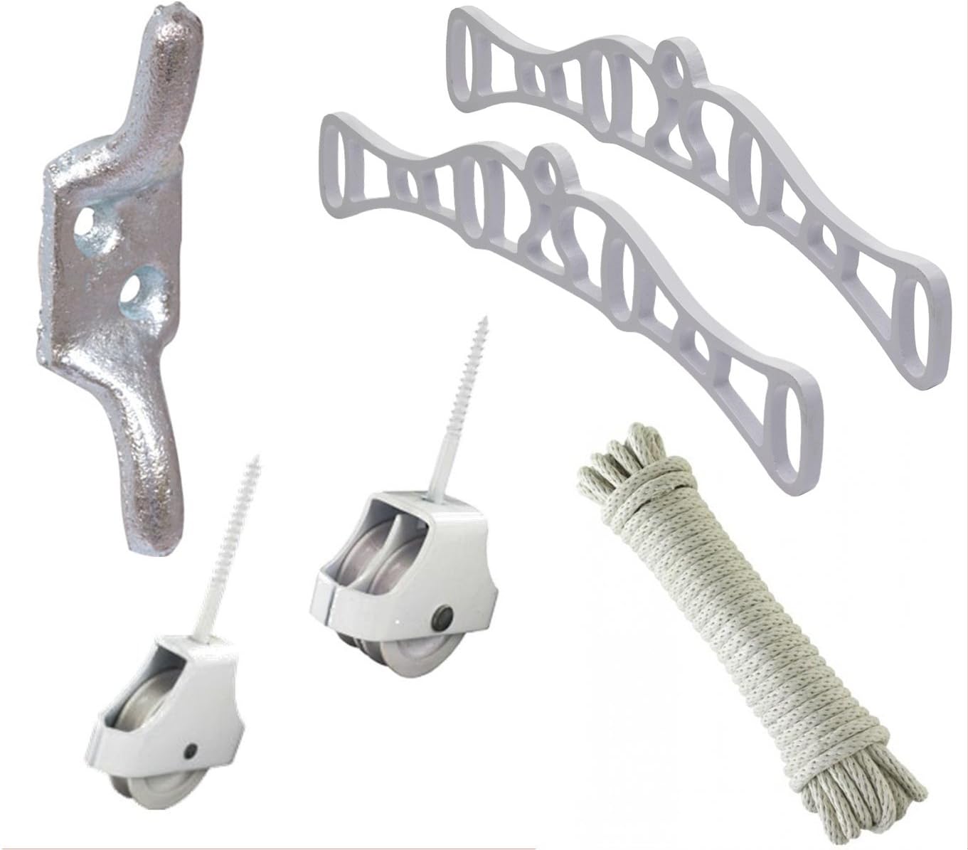 Creel Clothes Airer Dryer Rack End Laundry Ceiling Drier White Cast Iron Set Up Kit