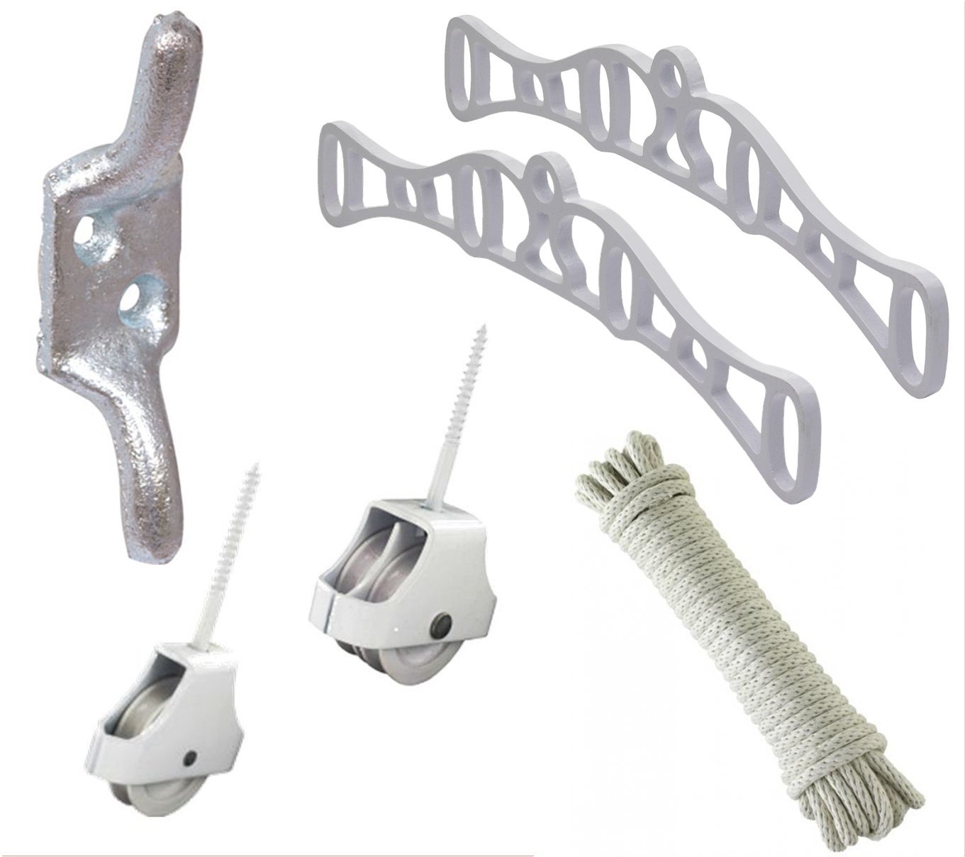 Creel Clothes Airer Dryer Rack End Laundry Ceiling Drier White Cast Iron Set Up Kit