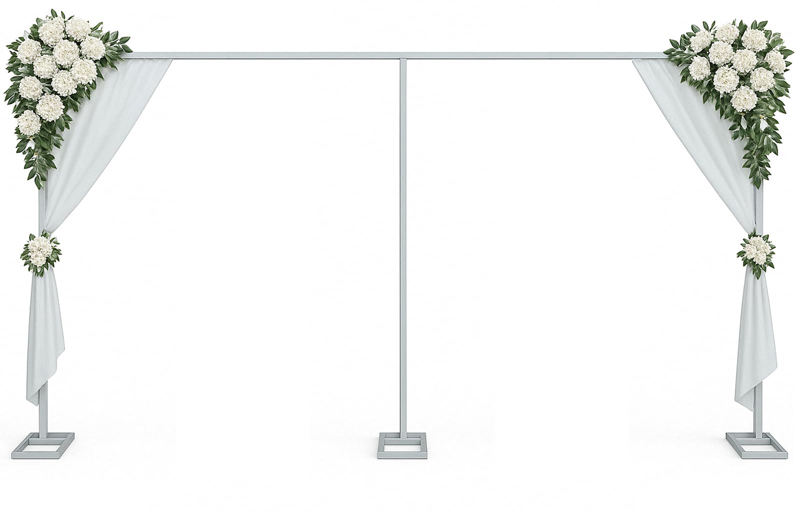 Photo 1 of 10x20ft Backdrop Stand Heavy Duty Pipe and Drape Backdrop Stand for Parties, Adjustable Pipe Kit Curtain Frame Stand for Photography Background Support,Wedding Arch Metal Frame (Silver)