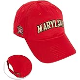 Desert Cactus University of Maryland Baseball Hat Terrapins UMD Terps Brimmed Embroidered Hats Cap Adjustable Cloth Strap Adult (Style F1) Red