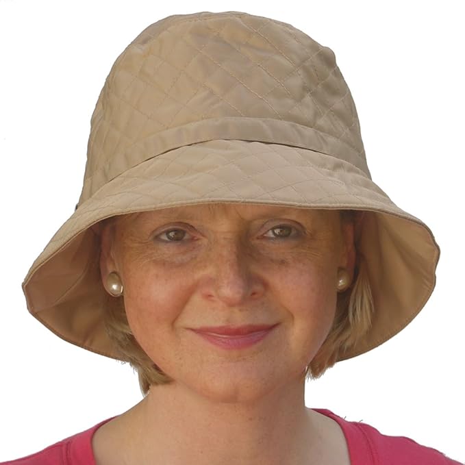Ladies Bucket Waterproof Quilted Rain Hat in Sahara with UV Sun Protection Amazon.co.uk Clothing