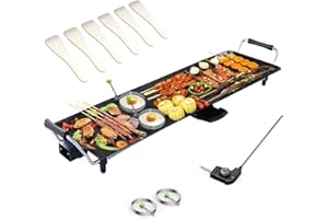 SIMOE 36 inch Electric Griddle Teppanyaki Grill, BBQ Smokeless Grills, 2000W Barbecue Griddles Table Top with Nonstick Surfac