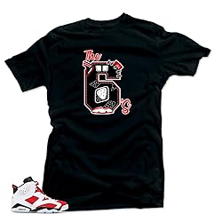Jordan Retro 6 Carmine Match Tees - The 6's Black