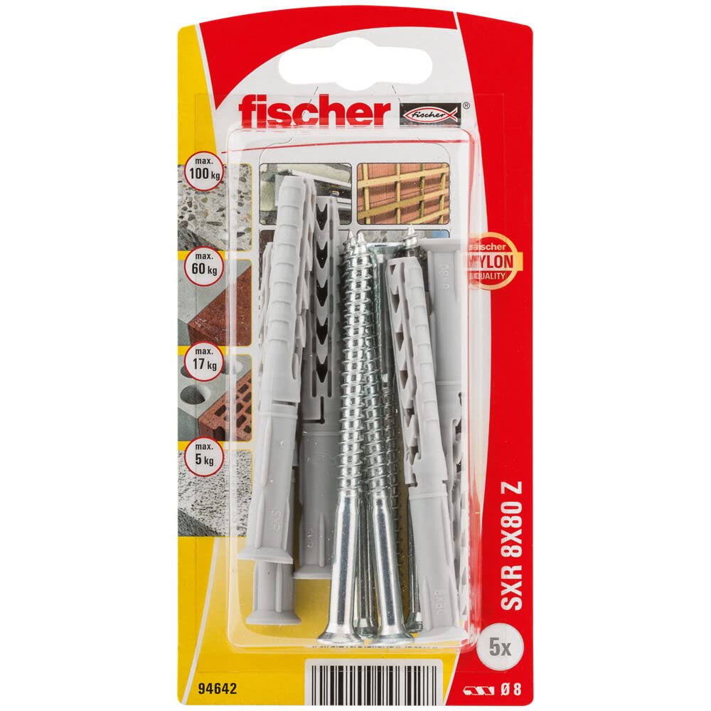 fischer Frame Fixing SXR 8 x 80 Z with countersunk Wood Screw K SB-Card, 94642