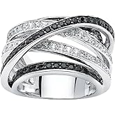 RKKOJJO Sterling Silver Cubic Zirconia Ring, Diamond Engagement Wedding Band for Women