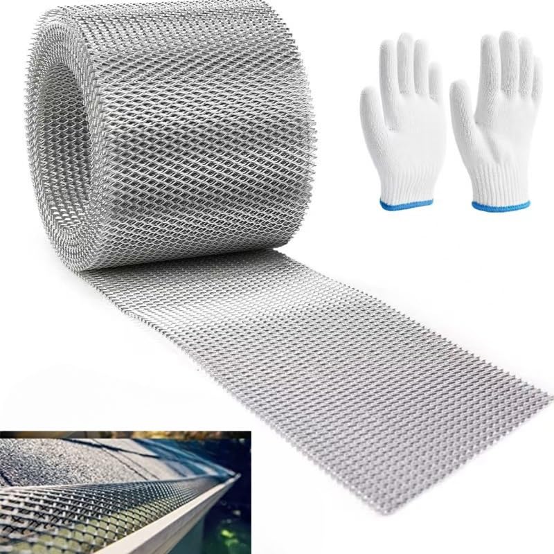 12.7CMX600CM Heavy Duty Aluminum Mesh Gutter Guard for Gutter Leaf Cutting 5" x 236"