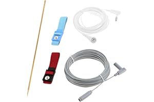 Copper Grounding Rod with 40ft Female Ground Cord, Portable Ground Rod Kit with 15ft Male Wire for Grounded Earth Connected P