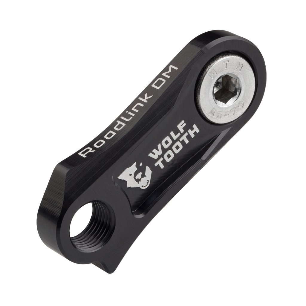 Wolf Tooth | RoadLink DM - Derailleur Hanger Extender for Shimano Rear Derailleur Road 11 speed | Enable Wide-Range Gearing with MTB Cassettes on Shimano 11 speed road rear derailleurs.
