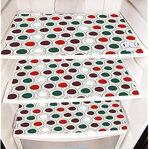 Kuber Industries PVC Circle Design Multipurpose Refrigerator Drawer Mat Set (Brown, CTKTC33624) – 3 Pieces