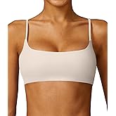 Comper Women's Sports Bra with Thin Straps Stretchy Wirefree Workout Bras Lightweight Workouts Bralette with Removable Pads
