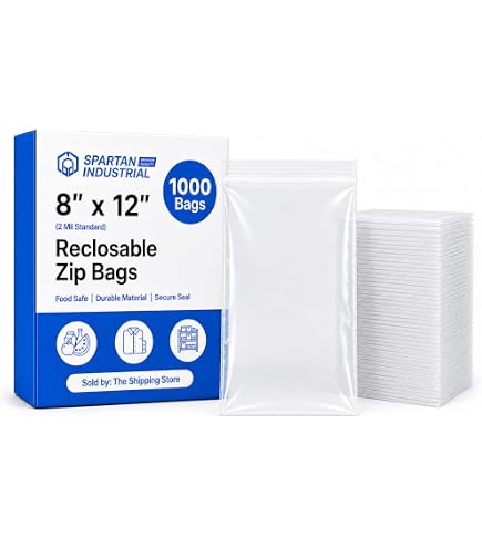 Amazon.com: 8” X 12” (100 Count) 2 Mil Clear Reclosable Zip