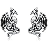 KZX 925 Sterling Silver Stud Earrings Dragon/Dog/Tree Earrings Cute Jewelry for Women