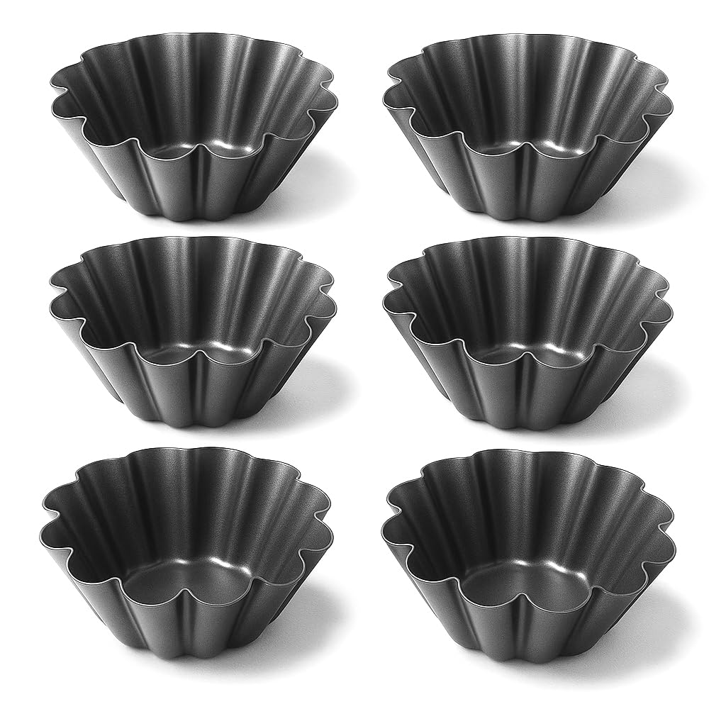 Space Home - Pudding Moulds - Carbon Steel Pudding Basins - Egg Tart Mold - Small Pudding Basins - Mini Tart Cases - Individual Cake Tins - Tart Mould - Yorkshire Pudding Tins - Set of 6-10 cm