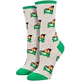 Socksmith Women's Dumpster Fire Crew Socks, Heather Grey