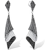 Santuzza 925 Sterling Silver Black and White Earrings