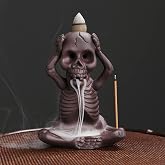 Comeon Skull Decor Incense Holder Stick Reverse Flow Waterfall Burner | Includes Backflow Incense Cones, Incense Sticks, Tweezer, Mat, Horror Skull Design (Don't Listen), Yoga Room, Home Decor
