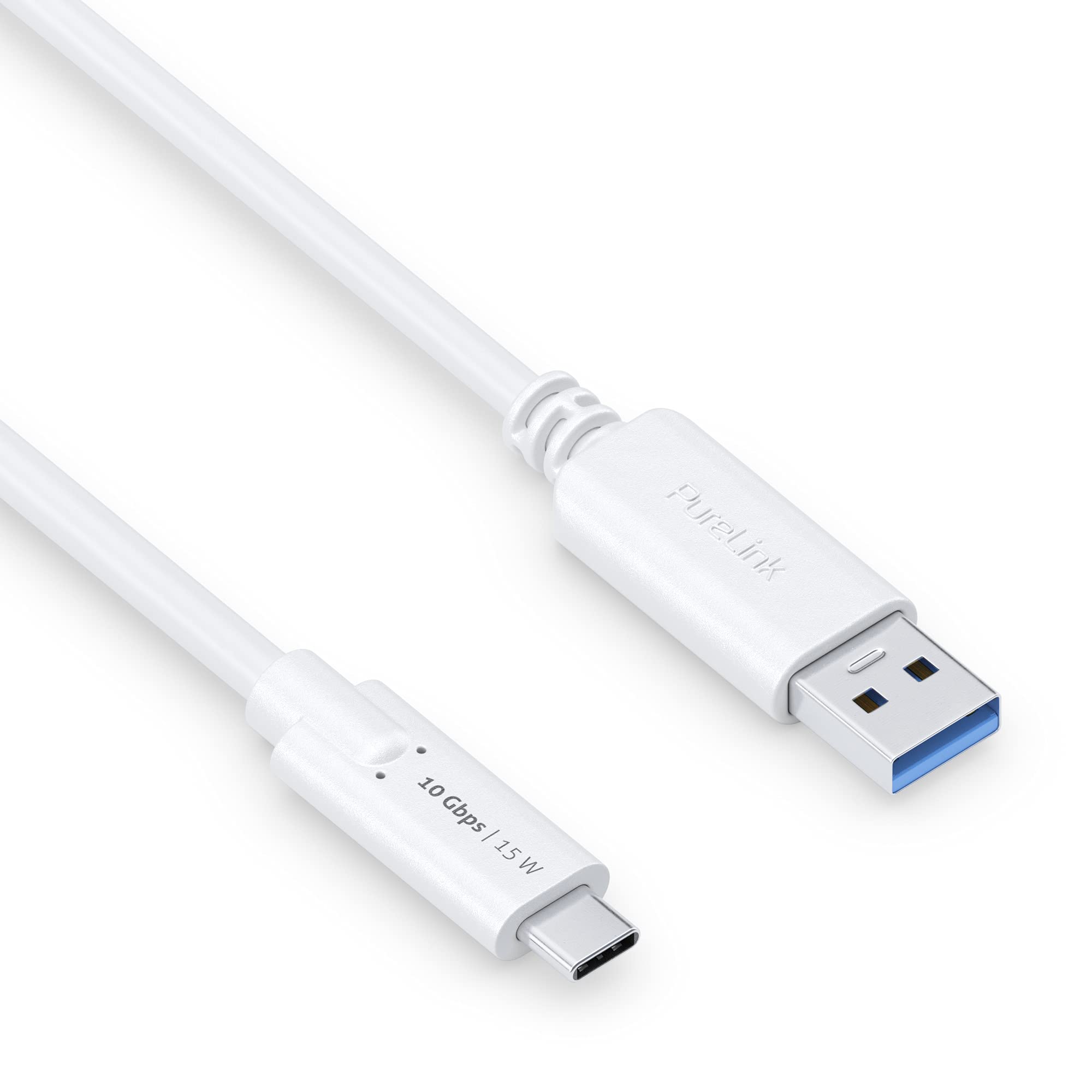 PureLink USB-C to USB-A Cable, USB 3.1 Gen 2 with 10 GB/s Data Transfer, White, 1.00 m