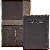 Premium Leather Passport Holder for Travel, Passport Wallet Holder - Slim Passport Cover with Card Slots & Travel Document Organizer for Men and Women(Coffee Brown)