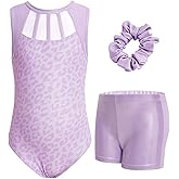 JiAmy Gymnastics Leotards for Girls Sparkly Biketards Unitards with Shorts Dance Ballet Tumbling Outfits For 3-12 Years