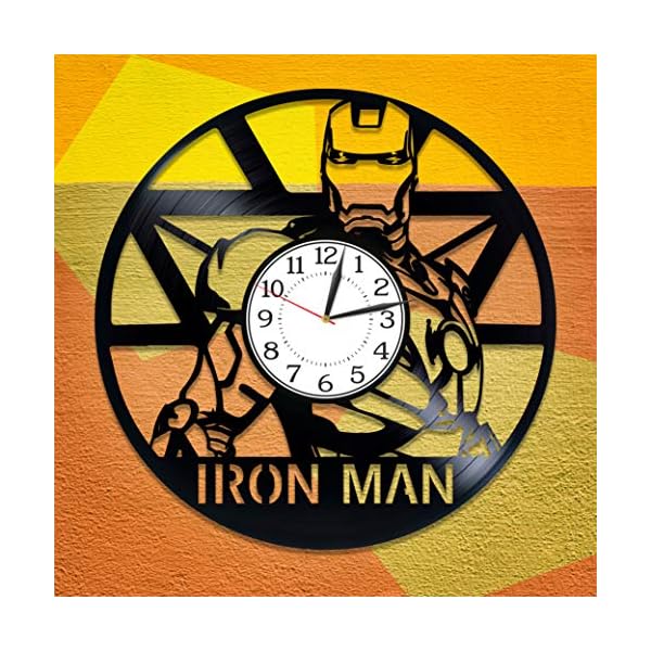 Kovides Man of Iron Vinyl Clock 12 Inch for Fan Movie Original Home