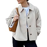 TITOMD Womens Cropped Trench Coat Spring Fashion 2026 Winter Jackets Lightweight Outfit Single Breasted Trendy Outwear