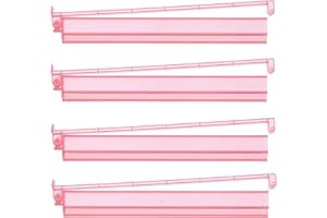 NIFLIRT Mahjong Racks with Pushers Acrylic 4PCS Set 18.5in American Majiang Tile Racks Mahjong Accessories and Gifts (Pink)