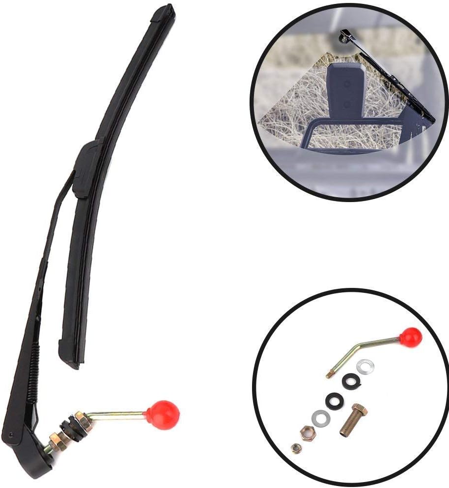 CongratsYiCross2019 UTV Windshield Wiper Kit Fits for Polaris Ranger RZR 900 1000 Can Am Kawasaki Honda Pioneer Golf Cart Hand Operated Manual Wiper Arm and Blade Set 350mm/350mm