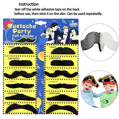 Tacobear 36Stk. Piraten Zubehör Set Piratenhut Pirat Augenklappe Pirat Koptuch Schnurrbart Selbstklebend für Mitgebsel… – Bild 7