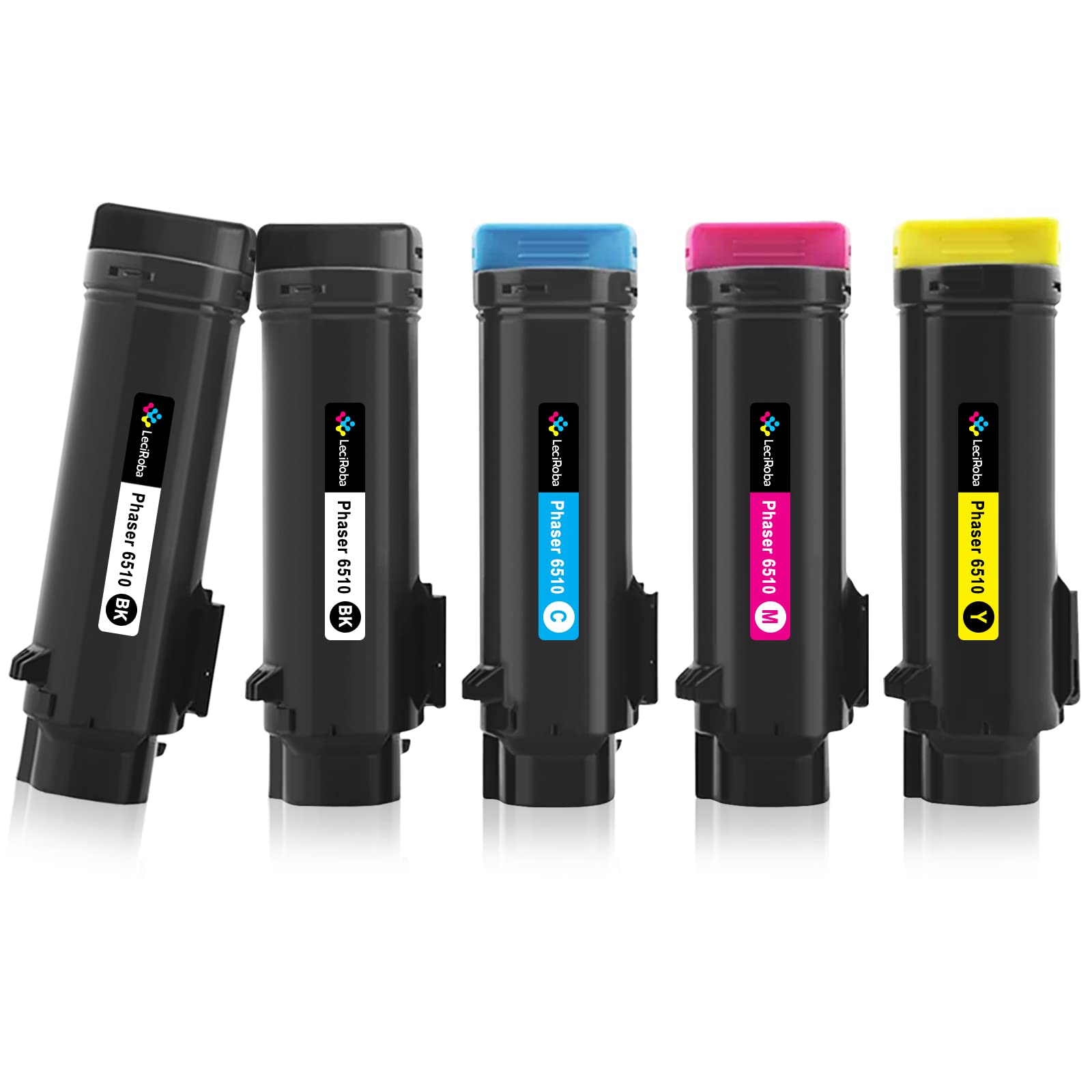 LeciRoba 6510 6515 Toner for Xerox Phaser 6510 Xerox WorkCentre 6515 Toner Cartridges 106R03480 106R03690 106R03691 106R03692 106R03477 106R03478 106R03479 106R03476 (BK:5500pages,C:4300pages,5-Pack)