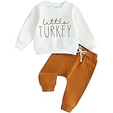 Ayalinggo Thanksgiving Baby Boy Girl Outfit Toddler Little Turkey Sweatshirt Jogger Pants Cute Infant Fall Winter Clothes