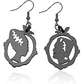 ENSIANTH Movie Inspired Gift Monster & His Bride Earrings Horror Movie Gift Halloween Party Jewelry