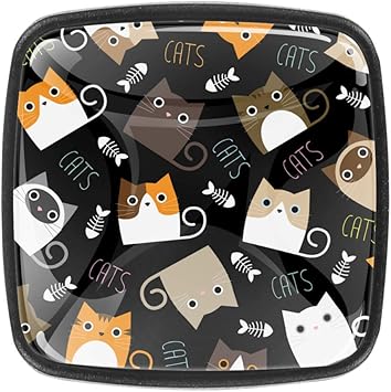 Perillas Tiradores para cocina Juego de dibujos animados de gatos