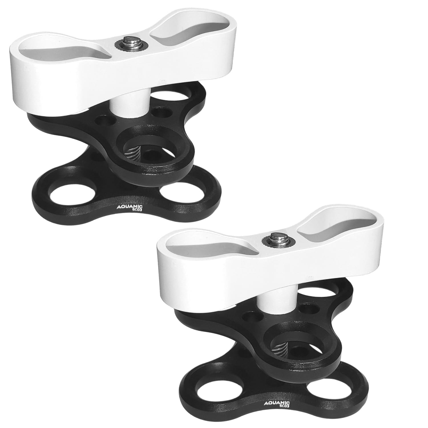 nitescuba 2PCS 1'' Standard Ball Clamp Mount,Long Ball Clamp Mount 360°Clip Adapter Bracket for Underwater Diving Light Arm Tray System (SC03)