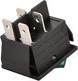 Heschen Rocker Switch ON-OFF DPST 4 Terminals Green Light 16A 250VAC 2Pack view 8