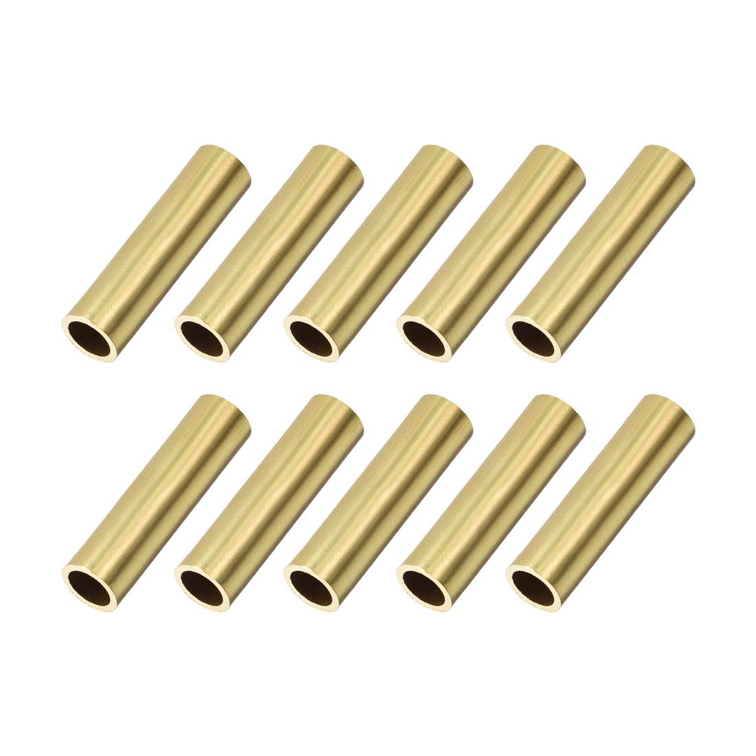 sourcing map Brass Round Tube, 8mm OD 1mm Wall Thickness 30mm Length Seamless Pipe Tubing for DIY Crafts 10 Pcs