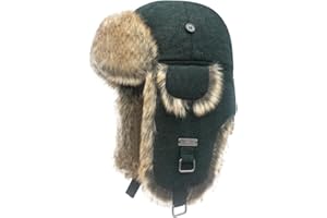 Kurhatic Winter Trapper Hat,Warm Faux Fur Aviator Hat,Russian Trooper Hunting Ski Hat with Ear Flaps for Men & Women