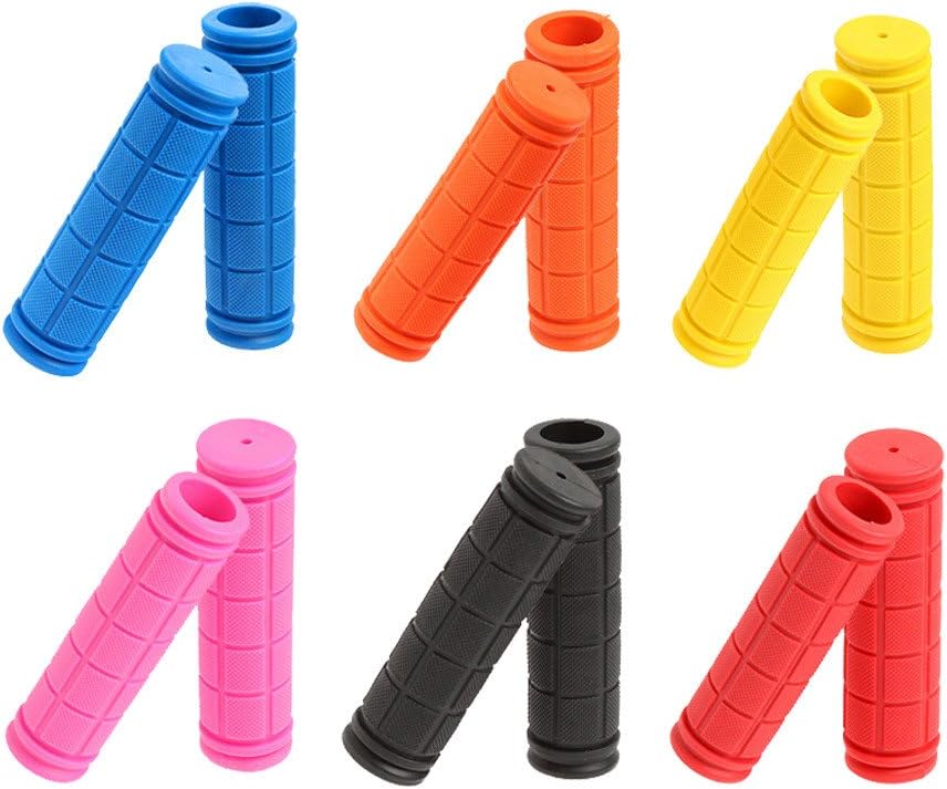 Mountain Bike Handlebar Grips Soft Rubber Anti Slip With Lock On Ends Handlebar Plugs For Mtb Bmx Road Bike Bicycle Accessories 10 Colors