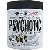 Insane Labz Psychotic SAW®, High Stim Pre Workout Powder with OxyGold™ and AMPiberry®, Extreme Lasting Energy with Teacrine®, Focus with CognitIQ® and Endurance with Beta Alanine,30 Srvgs,Fruit Punch