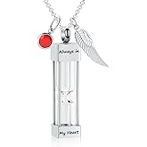 Hearbeingt Cremation Urn Necklace for Ashes Timeless Hourglass Memorial Pendant Keepsake Jewelry for Human Pet Ashes