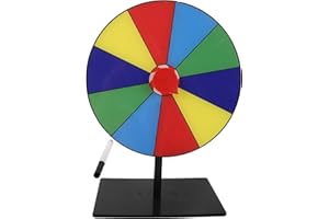 Kisangel 1 Set Heavy Duty Prize Wheel Spinning: Tabletop 10 Slots Color Prize Wheel with Dry Erase Marker for Carnival and Tr