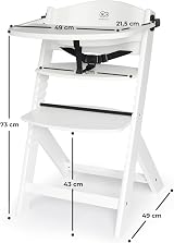 Kinderkraft ENOCK 2-in-1 Wooden High Chair 6m-10y Beechwood White view 9